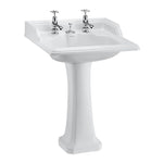 Tvättställ Burlington Classic 65 cm 2-håls med Classic-piedestal