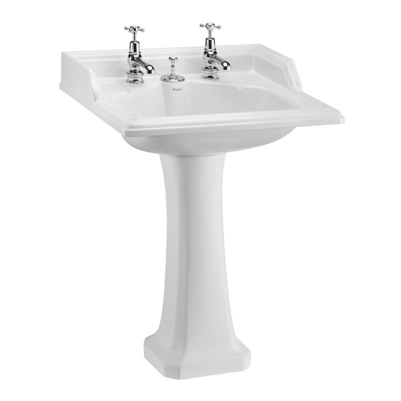 Tvättställ Burlington Classic 65 cm 2-håls med Classic-piedestal