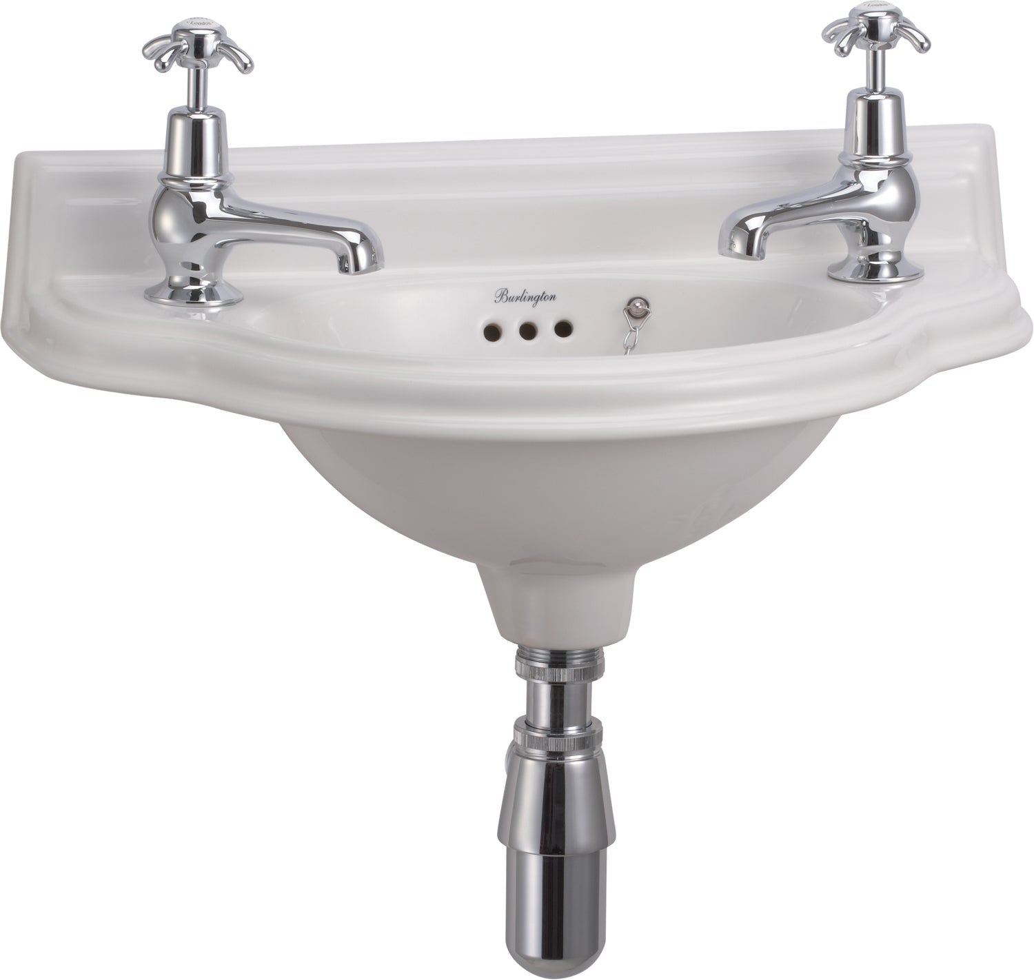 Tvättställ Burlington Classic JR svängd front 2-håls