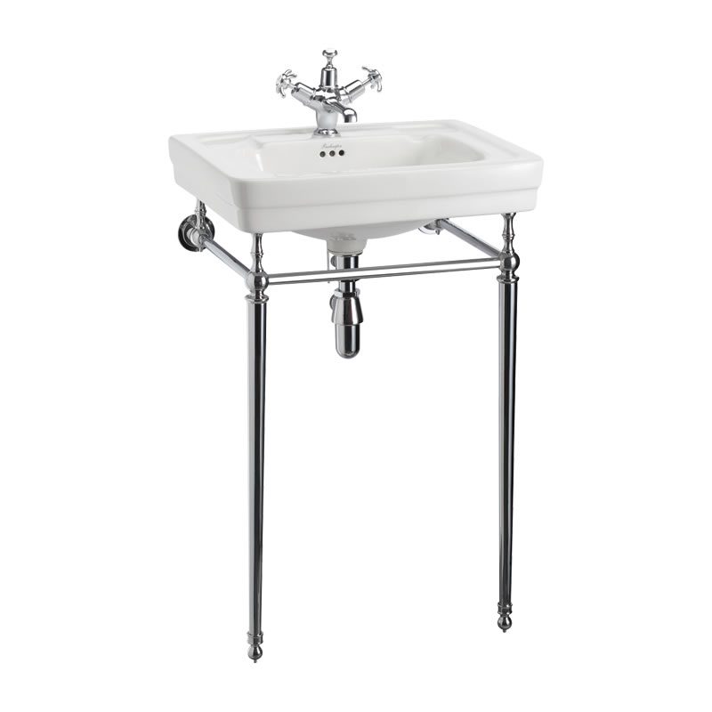 Tvättställ Burlington Contemporary 58 cm 1-håls med ställning Krom
