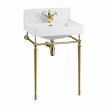Tvättställ Burlington Contemporary 61 cm med upphöjd bakkant 1-håls med ställning Guld