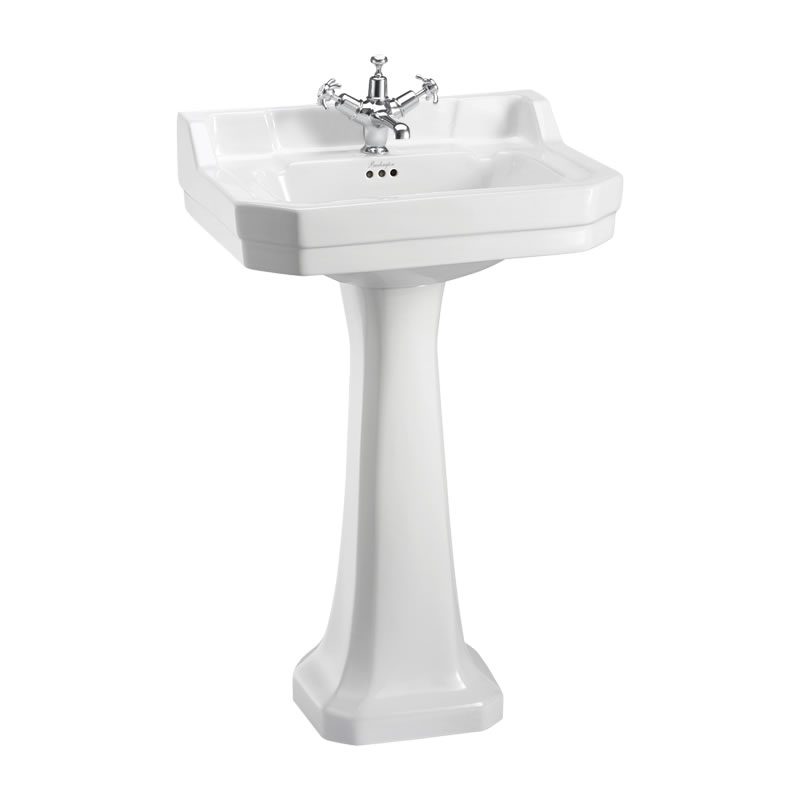 Tvättställ Burlington Edwardian 56 cm 1-håls med piedestal