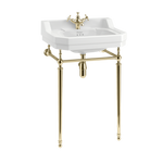 Tvättställ Burlington Edwardian 56 cm 1-håls med ställning Guld