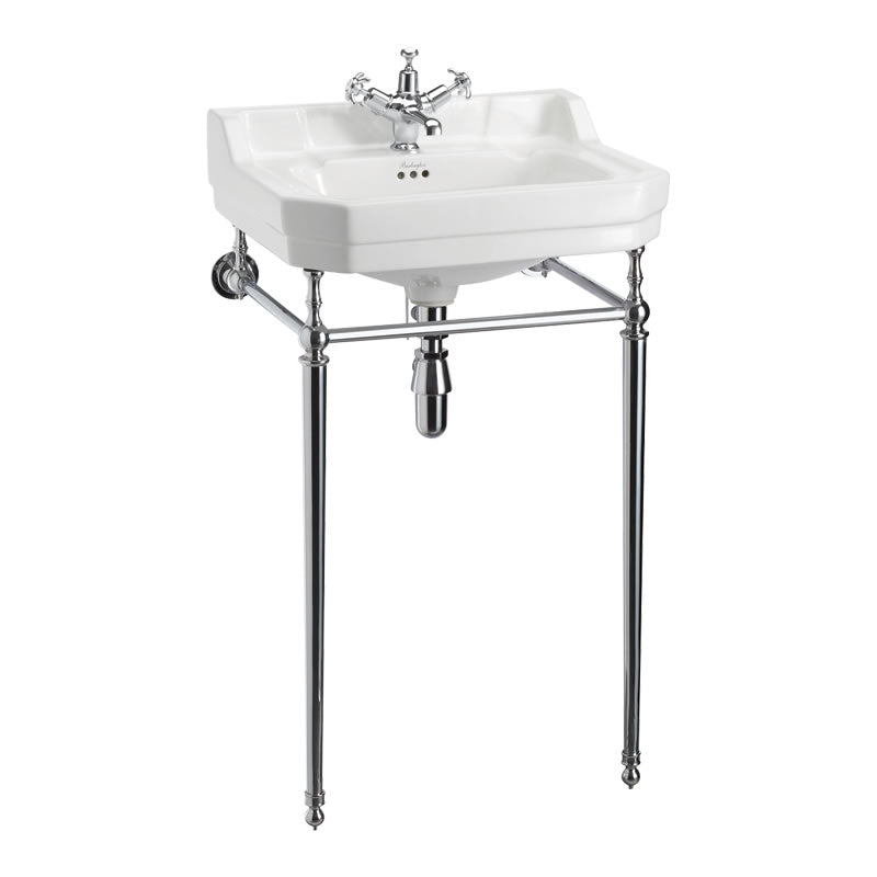 Tvättställ Burlington Edwardian 56 cm 1-håls med ställning Krom