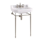 Tvättställ Burlington Edwardian 56 cm 3-håls med ställning Borstad nickel