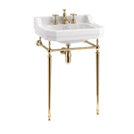 Tvättställ Burlington Edwardian 56 cm 3-håls med ställning Guld