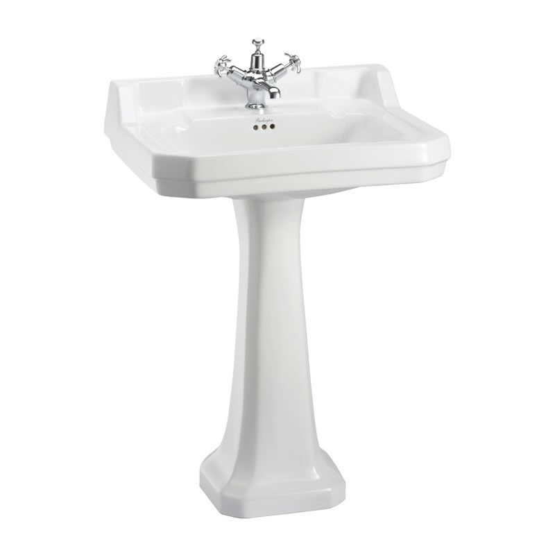 Tvättställ Burlington Edwardian 61 cm 1-håls med piedestal