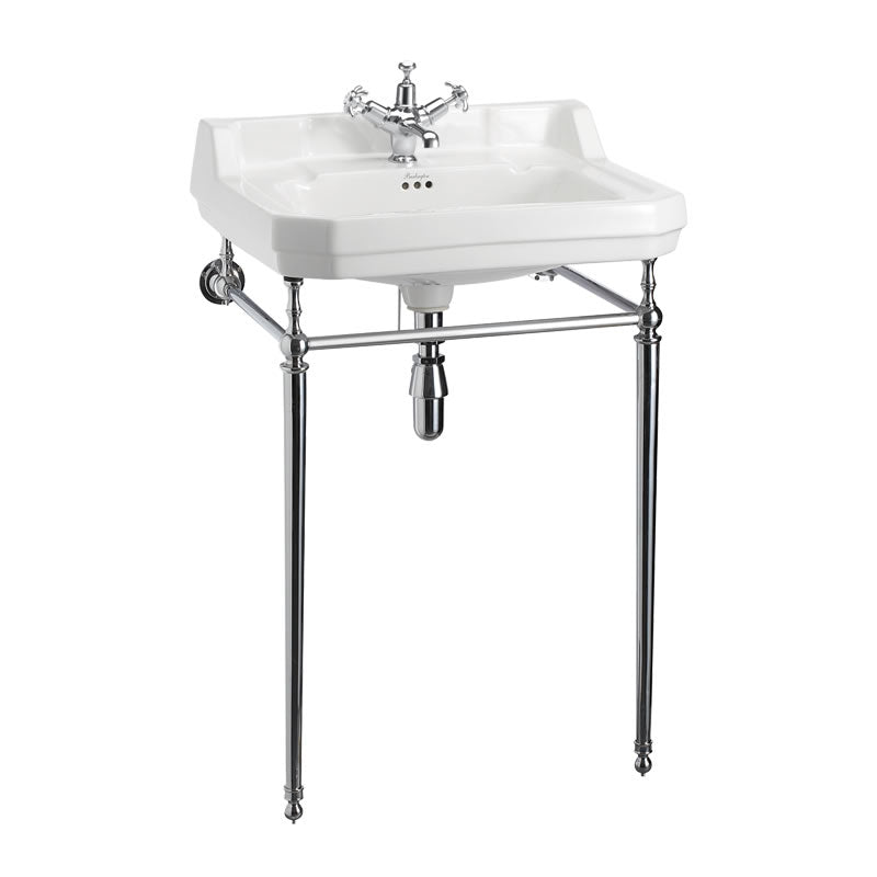 Tvättställ Burlington Edwardian 61 cm 1-håls med ställning Krom