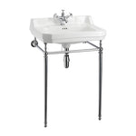 Tvättställ Burlington Edwardian 61 cm 1-håls med ställning Krom