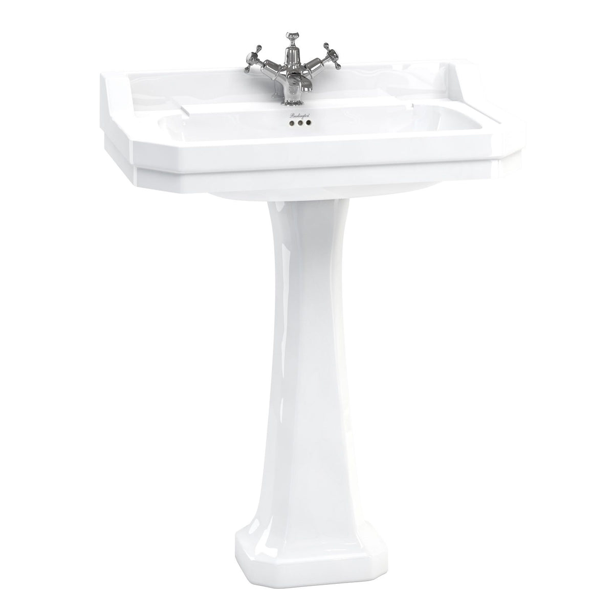 Tvättställ Burlington Edwardian 80 cm 1-håls med Classic-piedestal