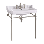 Tvättställ Burlington Edwardian 80 cm 3-håls med ställning Borstad nickel
