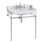 Tvättställ Burlington Edwardian 80 cm 3-håls med ställning Krom