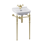 Tvättställ Burlington Guild 45 cm 1-håls med ställning Guld