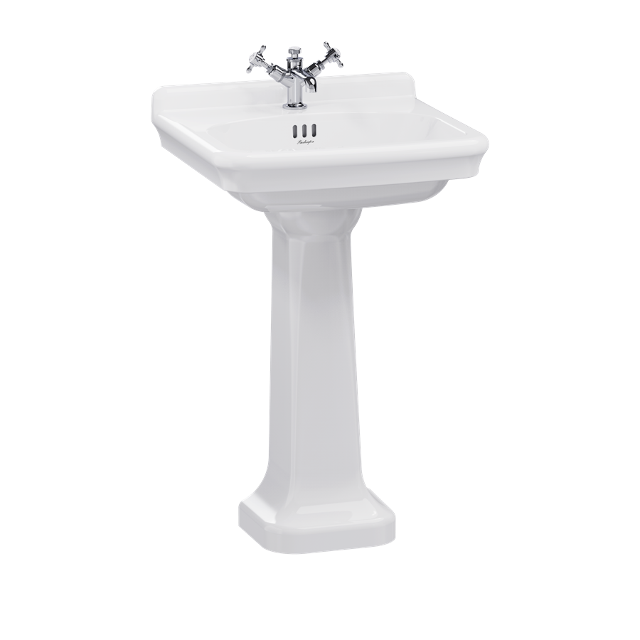 Tvättställ Burlington Guild 56 cm 1-håls med piedestal