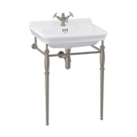Tvättställ Burlington Guild 62 cm 1-håls med ställning Borstad nickel