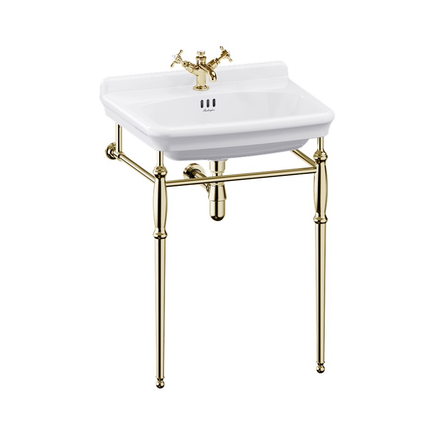 Tvättställ Burlington Guild 62 cm 1-håls med ställning Guld