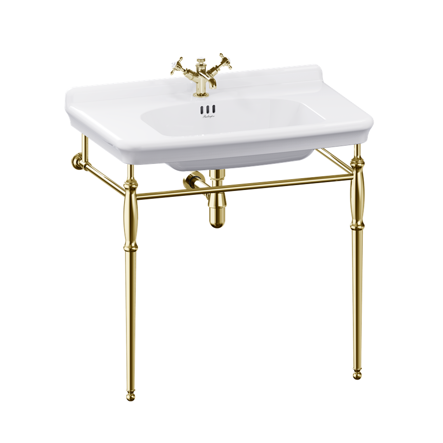 Tvättställ Burlington Guild 85 cm 1-håls med ställning Guld