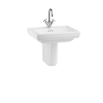 Tvättställ Burlington Riviera 58 cm 1-håls med halvpiedestal