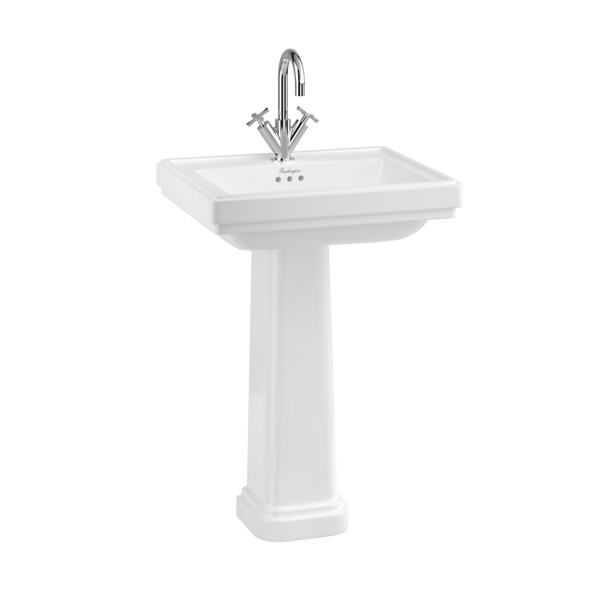 Tvättställ Burlington Riviera 58 cm 1-håls med piedestal