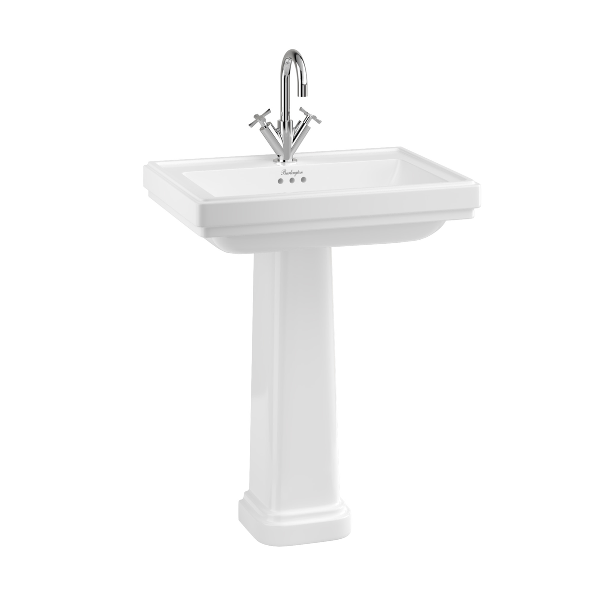 Tvättställ Burlington Riviera 65 cm 1-håls med piedestal