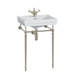Tvättställ Burlington Victorian 56 cm 1-håls med ställning Borstad nickel
