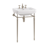 Tvättställ Burlington Victorian 56 cm 3-håls med ställning Borstad nickel