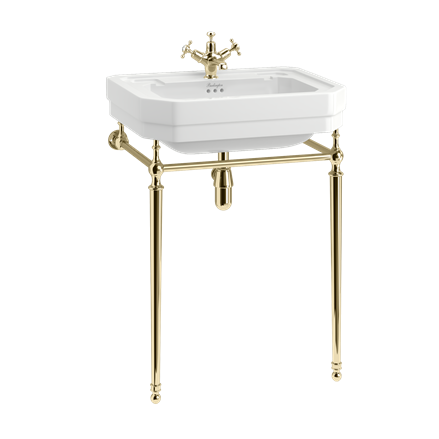 Tvättställ Burlington Victorian 61 cm 1-håls med ställning Guld
